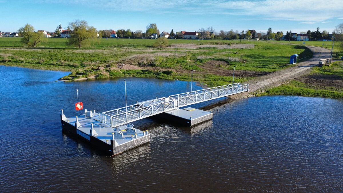 Luftbild der Anlegestelle Lorenzkirch nach der Modernisierung | Foto Gabriele Hanke