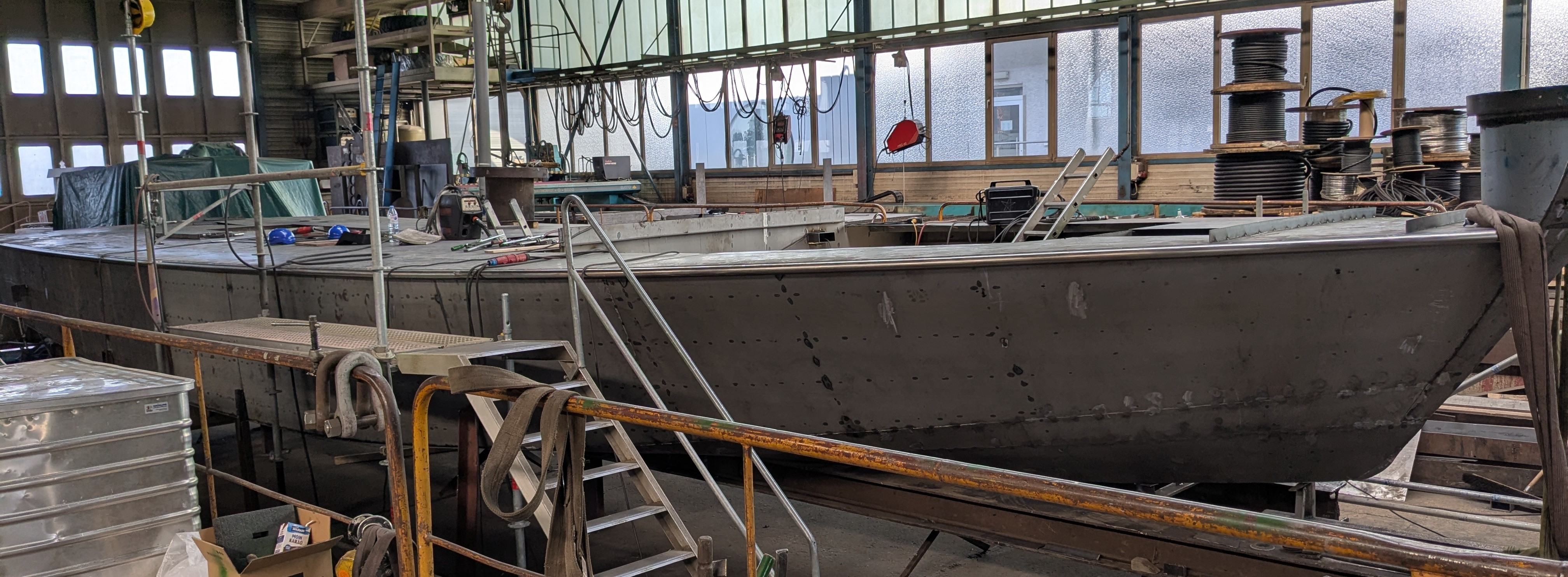 Die E-Fähre "Klarisse" im Rohbau